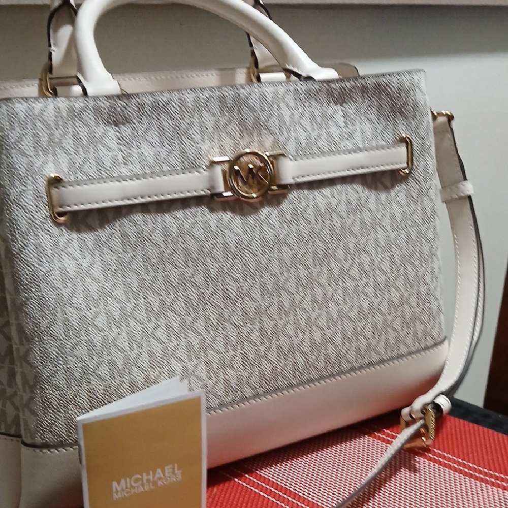 Michael Kors Gray and Gold Satchel